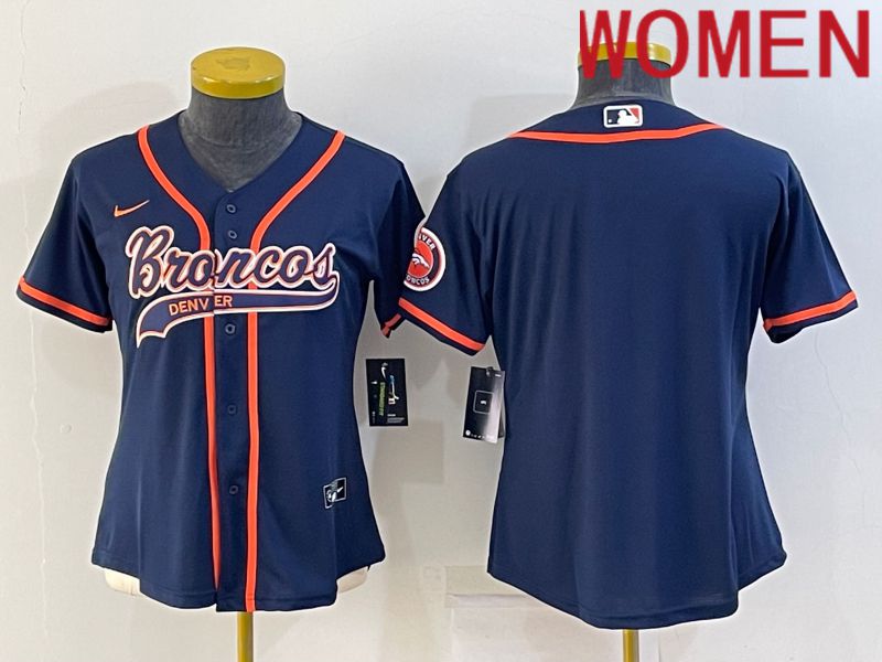 Women Denver Broncos Blank Blue 2022 Nike Co branded NFL Jerseys->denver broncos->NFL Jersey